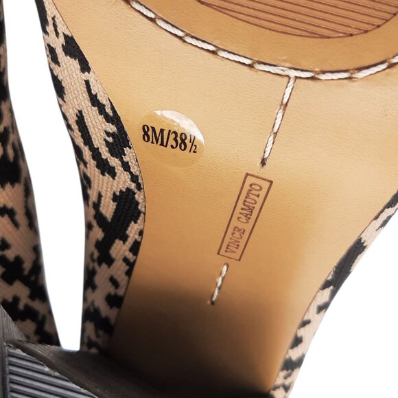 Vince Camuto Leopard Print Knit Sock Booties Pointed Toe Block Heel Boots SZ 8 - Picture 9 of 10